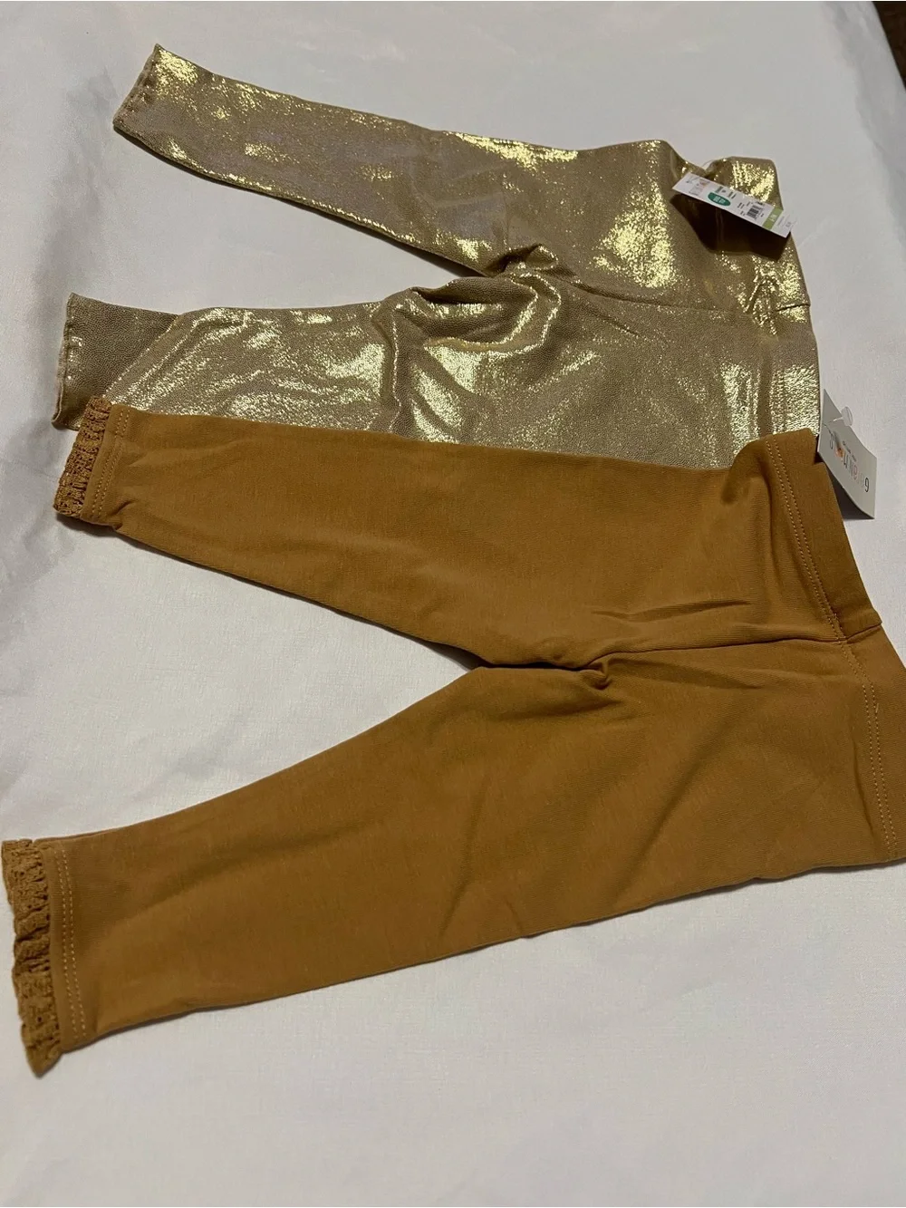 Garanimals Metallic Gold and Tan Girls' Leggings Set